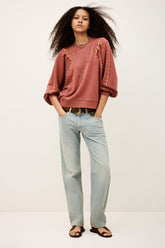 Embroidered Sweatshirt Mesta Pink