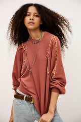 Embroidered Sweatshirt Mesta Pink