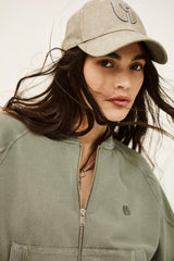 Zipped Cotton Sweatshirt Kira Green