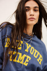 Oversize Cotton Sweatshirt Keyra Blue