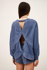Oversize Cotton Sweatshirt Keyra Blue