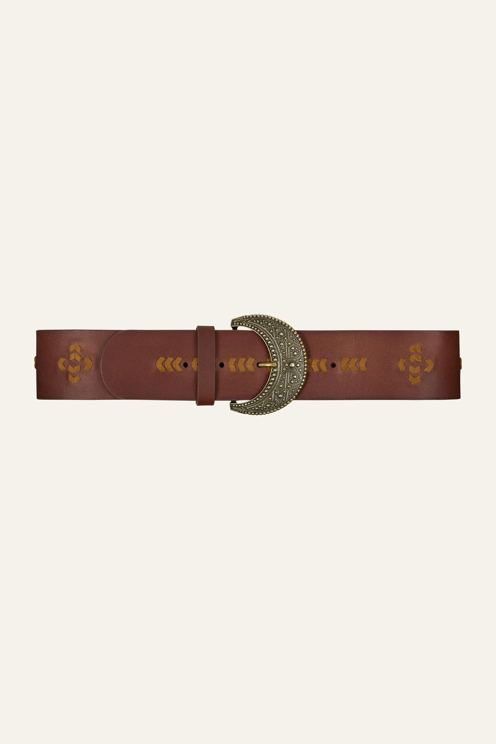 Braided Leather Belt Banha Brown