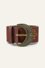 Braided Leather Belt Banha Brown