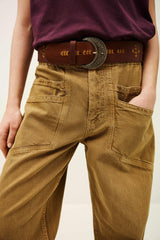 Braided Leather Belt Banha Brown