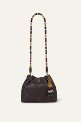 Mini Beaded Tote Bag June Brown