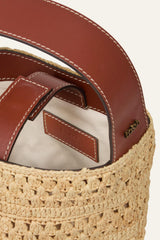 Mini Raffia Bucket Bag Youyou Brown