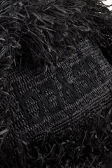 Fringed Raffia Clutch June Black