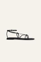 Flat Leather Sandals Caya Black