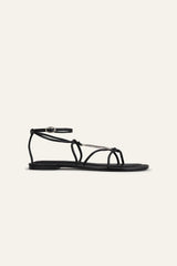 Flat Leather Sandals Caya Black