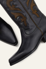 Leather Cowboy-Style Boots Curtis Black