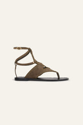 Flat Suede Sandals Capri Green