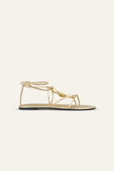 Flat Leather Sandals Caya Gold