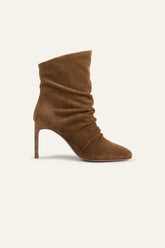 High-Heeled Suede Ankle Boots Colivia Brown