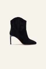 Suede High Heel Ankle Boots Caitlin Black
