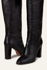 Black Polished Leather Boots Ciry Black