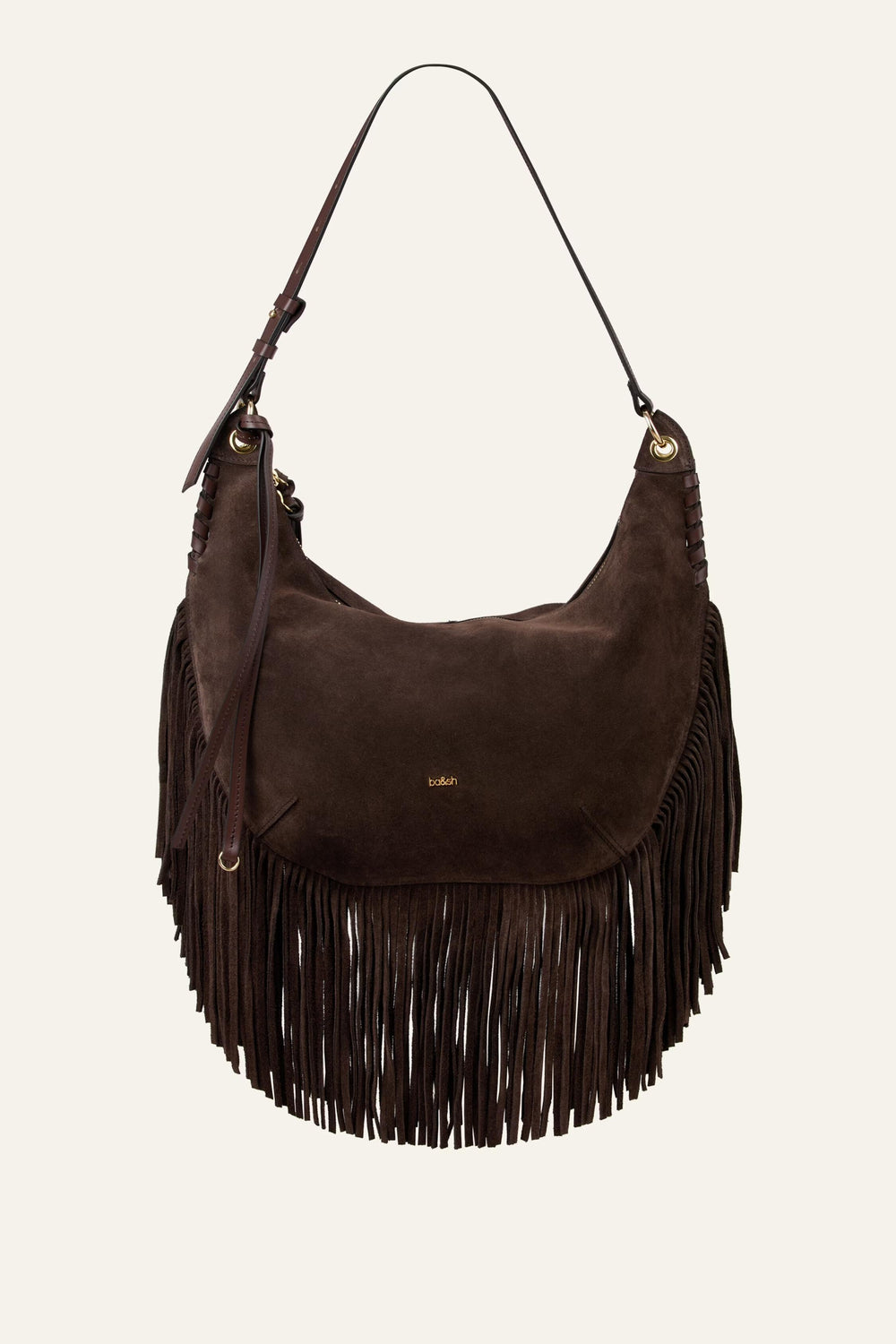 Fringed Hobo Bag Franges Brown