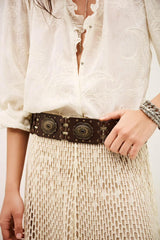 Western Leather Belt Besty Brown