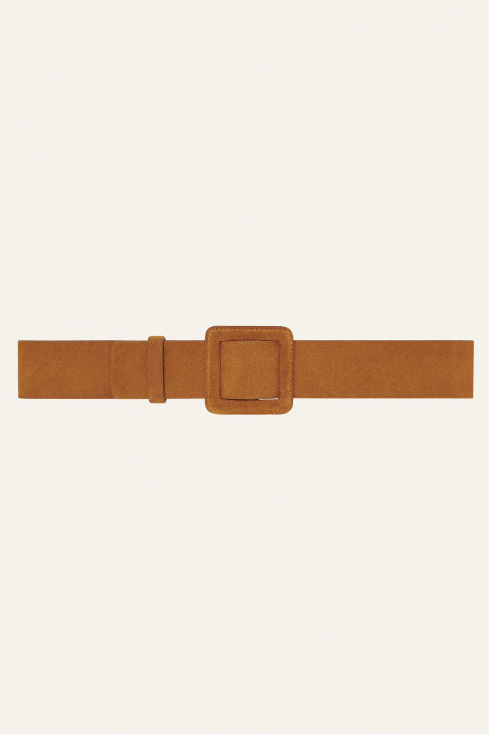Suede Square Buckle Belt Betty Brown