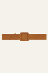 Suede Square Buckle Belt Betty Brown