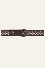 Braided Leather Belt Balmy Brown