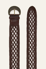 Braided Leather Belt Balmy Brown