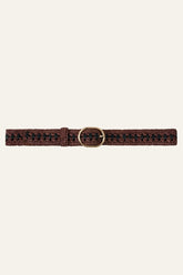 Woven Raffia Belt Raphia Brown