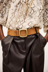 Wide Belt Bianca Brown