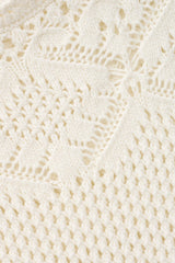 Cotton Knit Poncho Sandy Off-White
