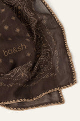 Patterned Bandana Scarf Fary Brown