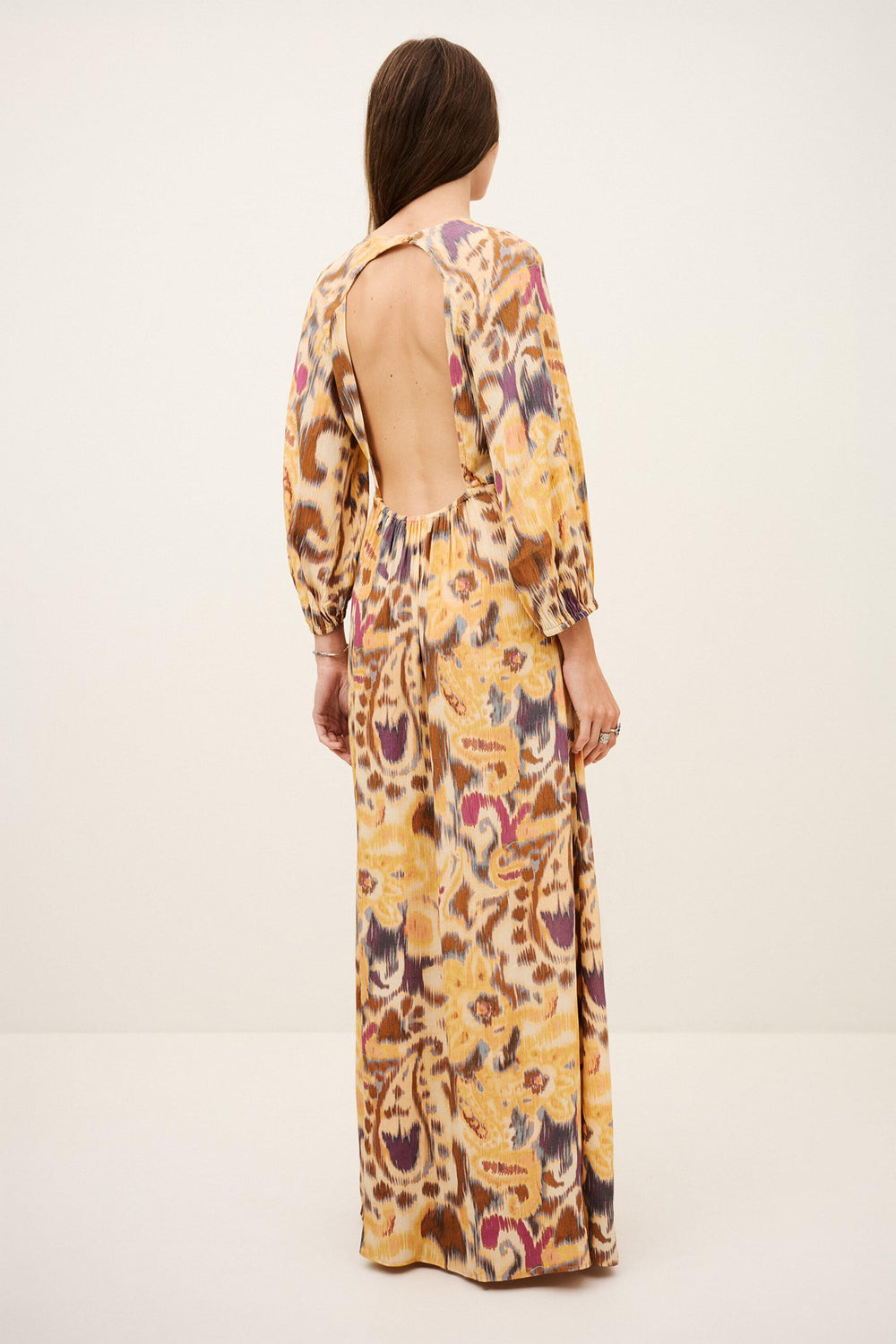 Open-Back Maxi Dress Molina Yellow