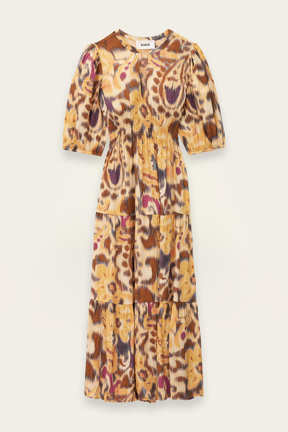 Patterned Midi Dress Madelia Yellow