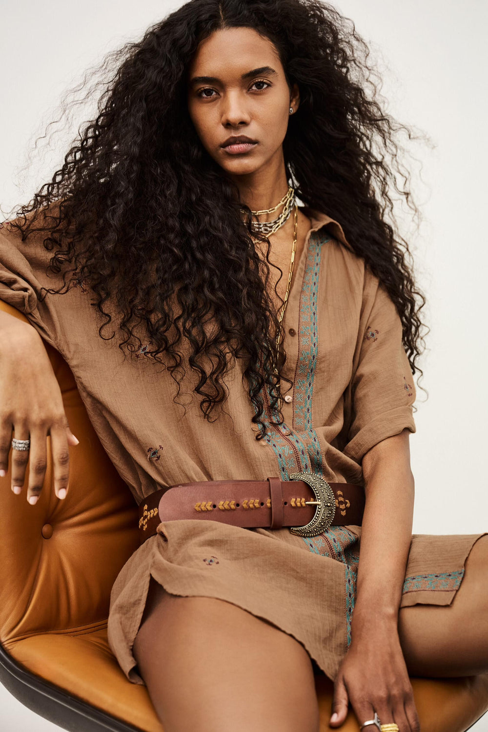 Embroidered Shirt Daela Beige