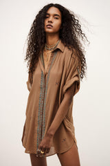 Embroidered Shirt Daela Beige