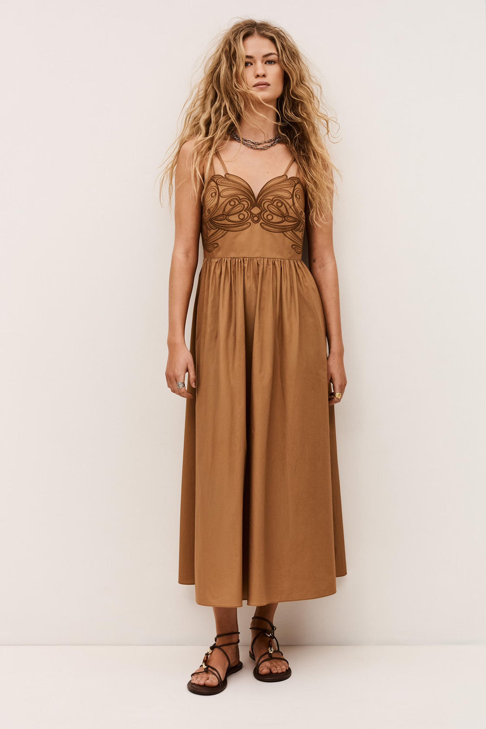 Midi Dress Romi Brown