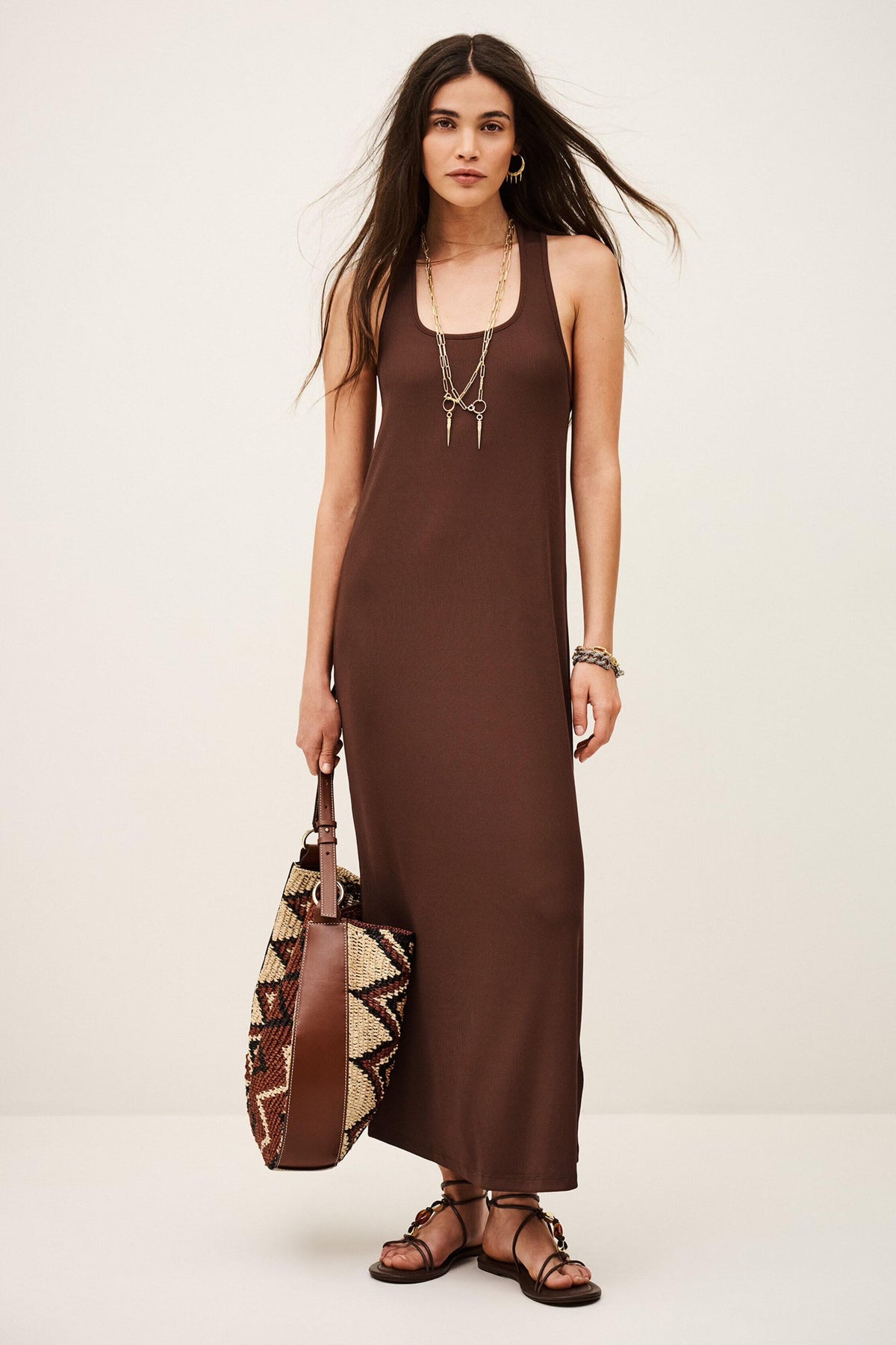 Jersey Maxi Dress Naora Brown