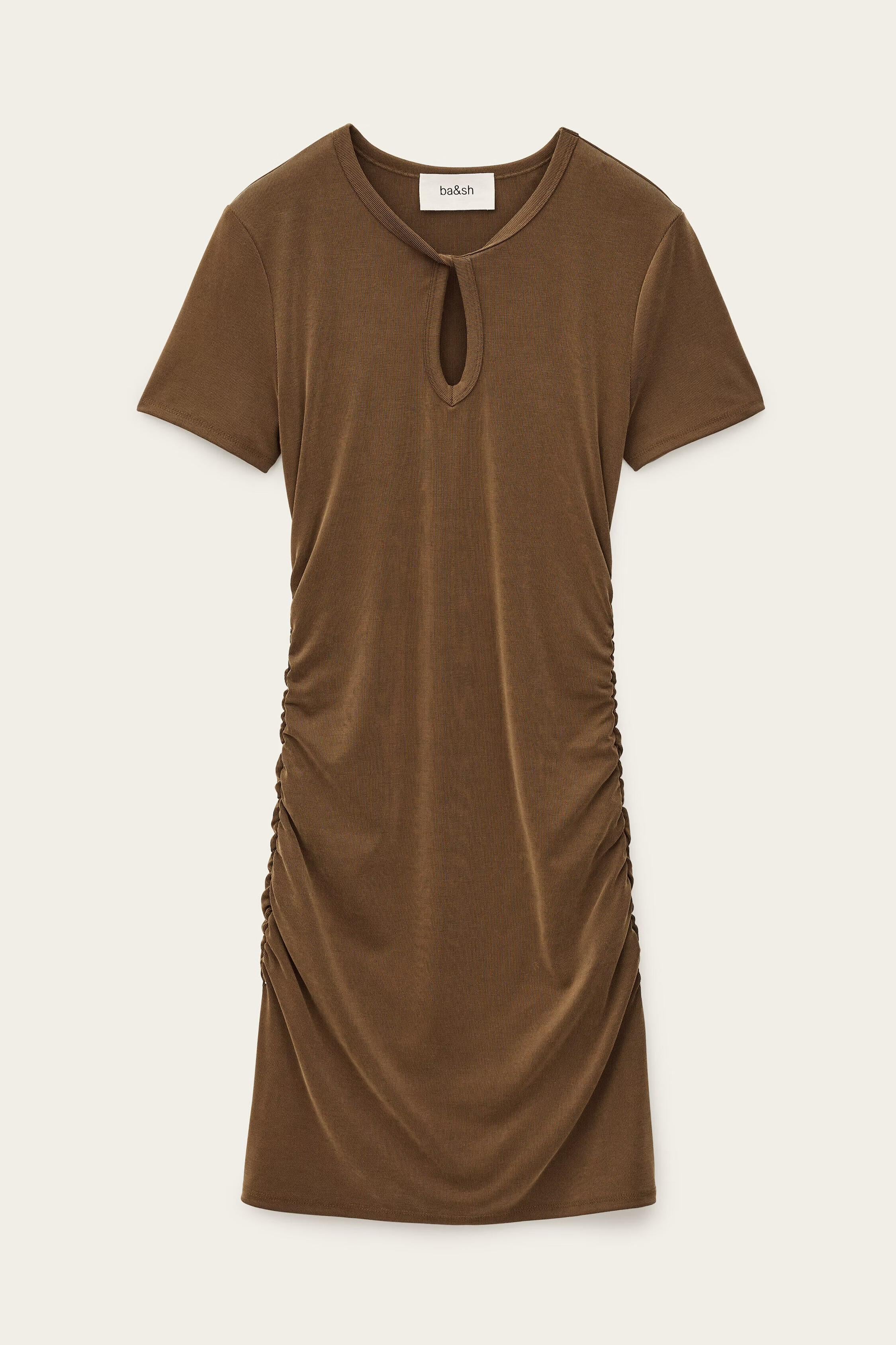 Jersey Mini Dress Beona Brown