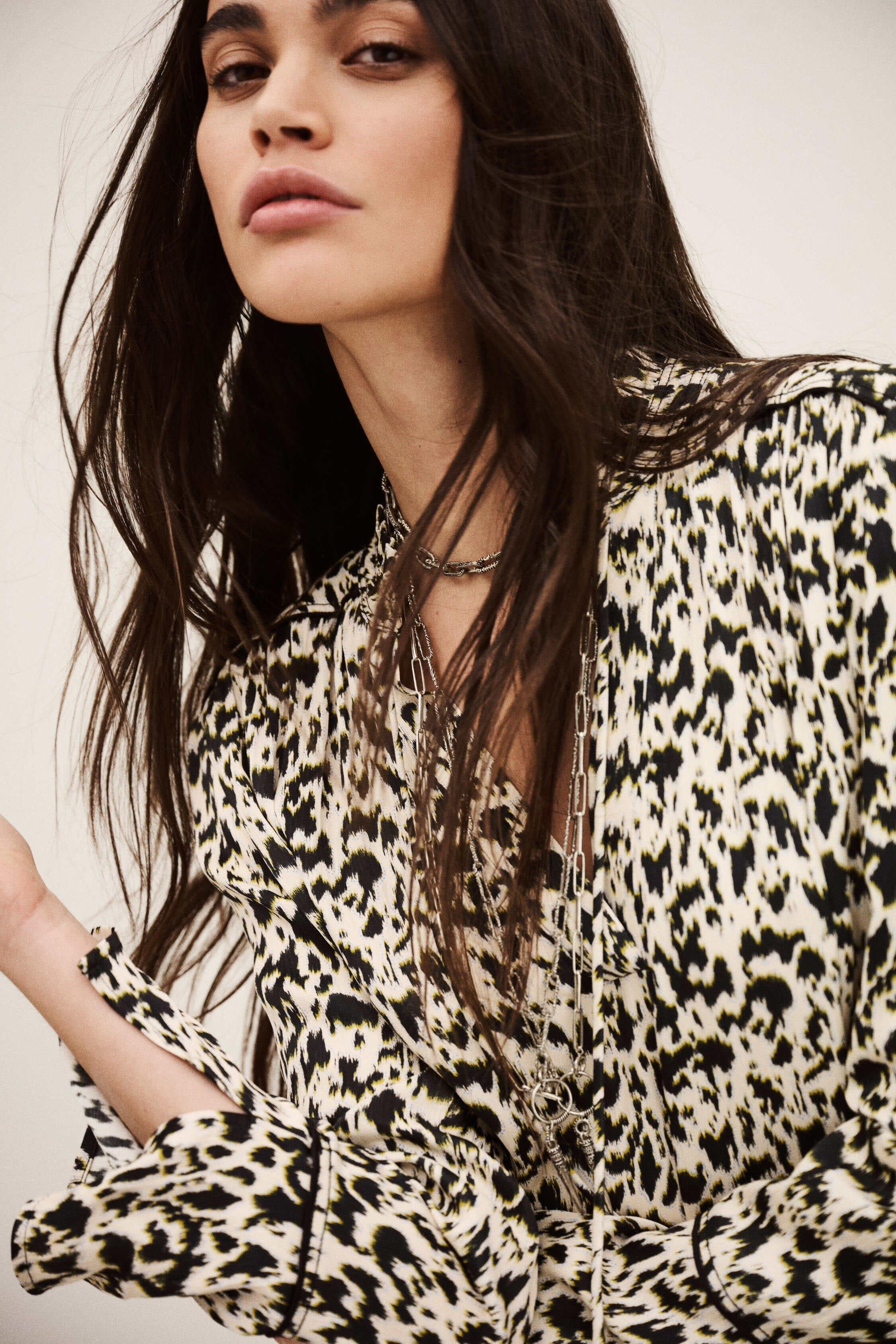 Patterned Mini Dress Perla Off-White