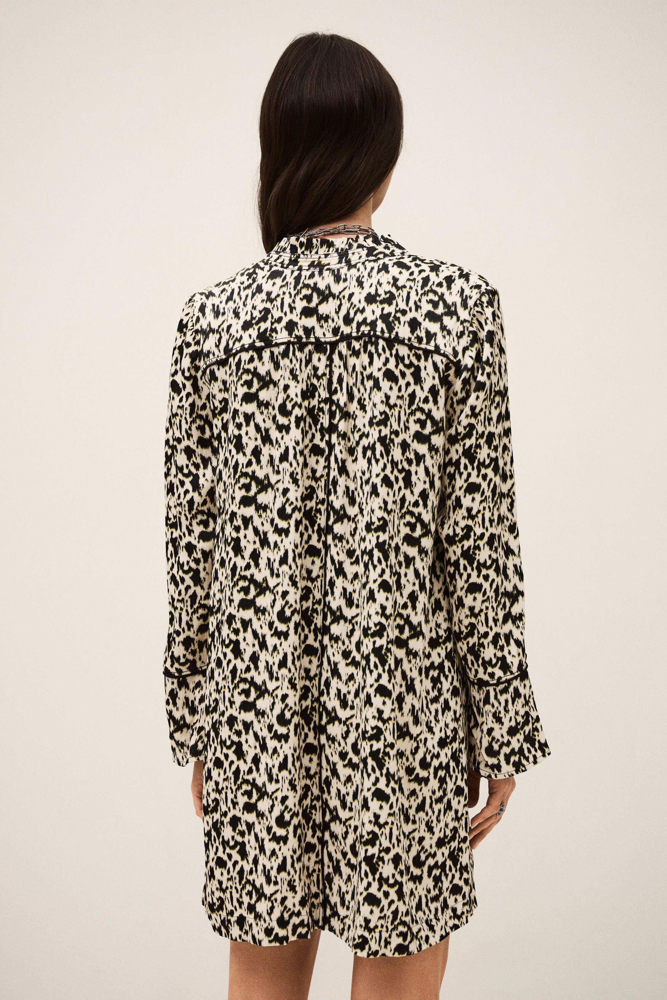 Patterned Mini Dress Perla Off-White