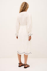 Jacquard Midi Dress Prisco Off-White