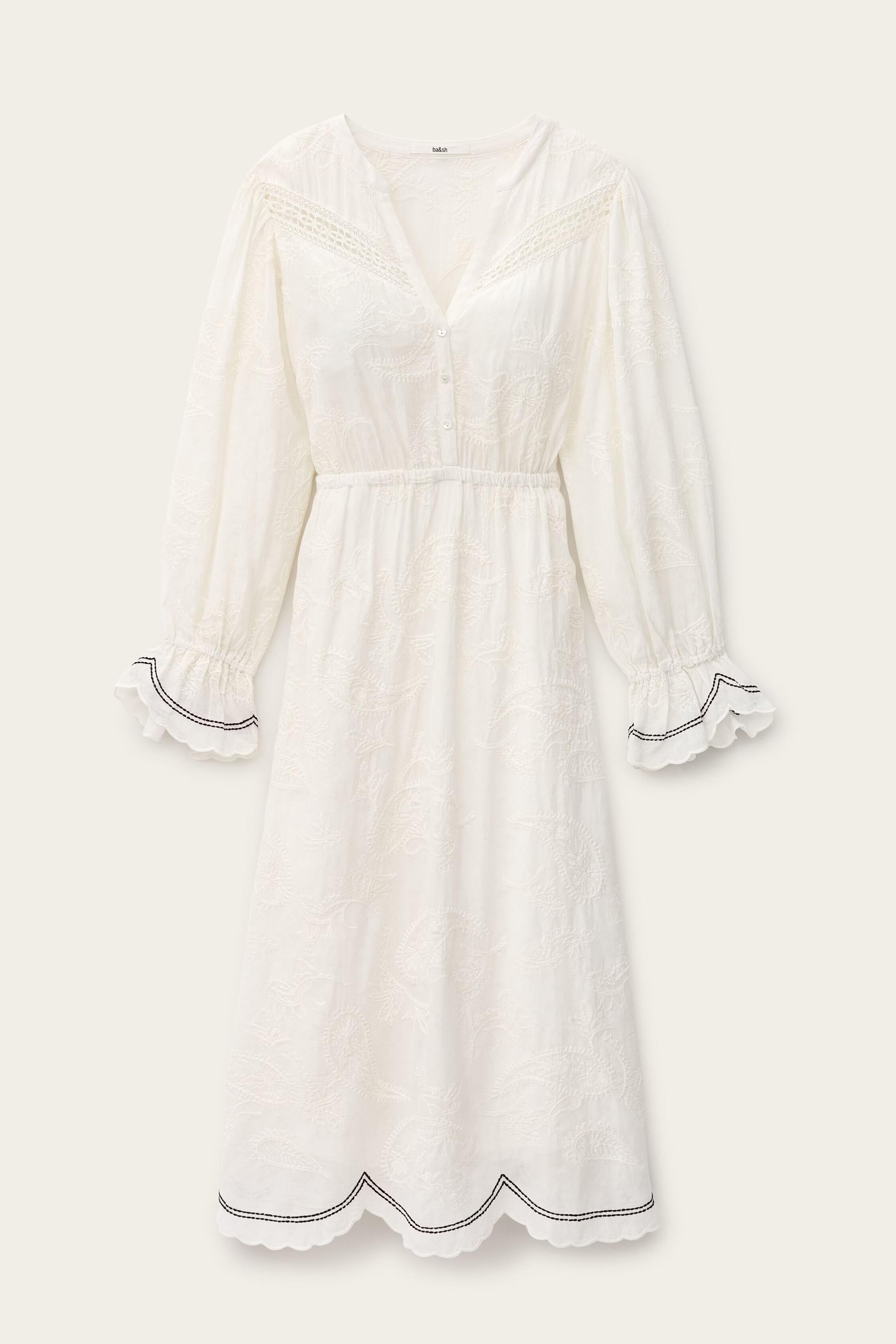 Jacquard Midi Dress Prisco Off-White