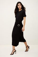 Draped Midi Dress Galtea Black
