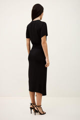 Draped Midi Dress Galtea Black
