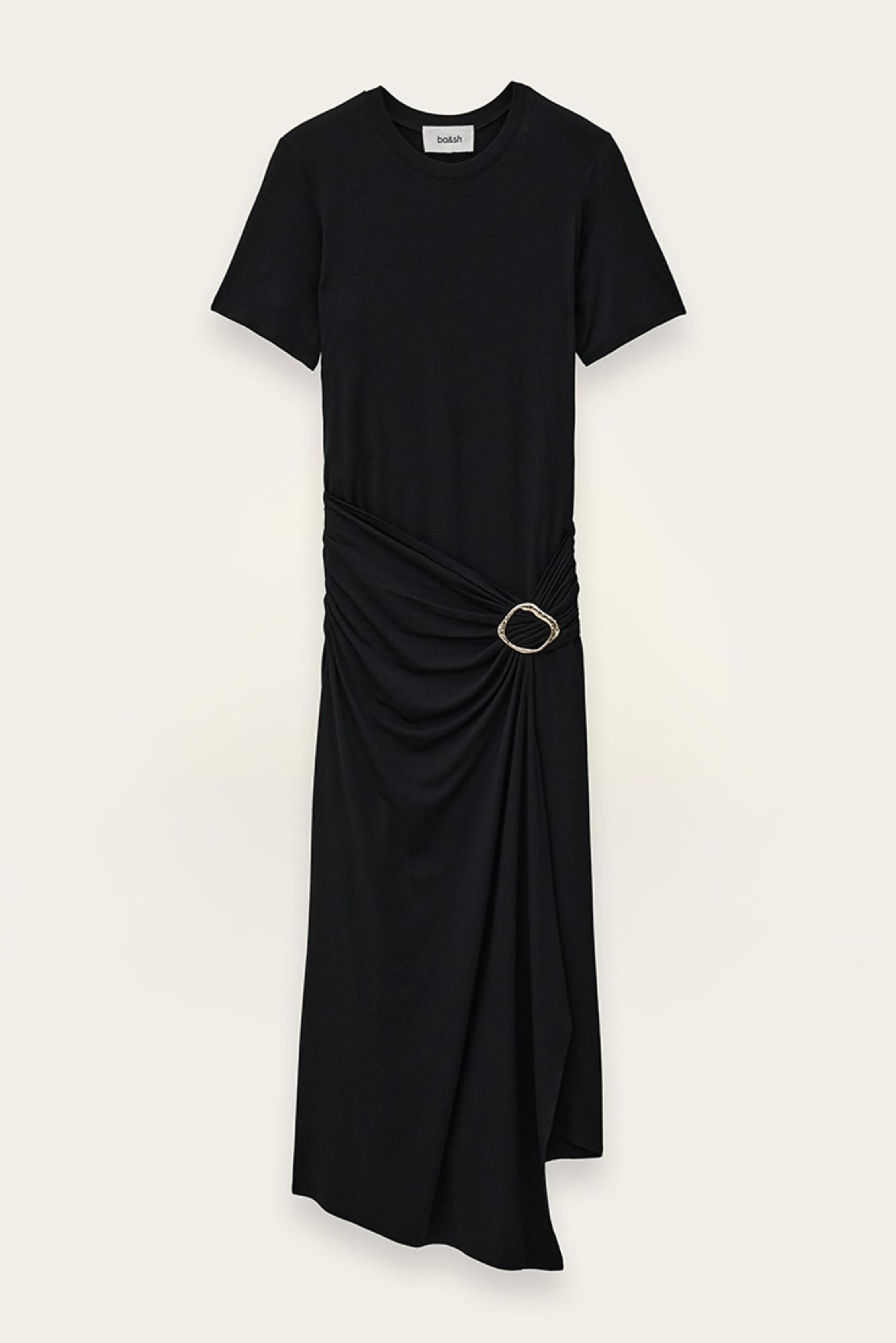 Draped Midi Dress Galtea Black