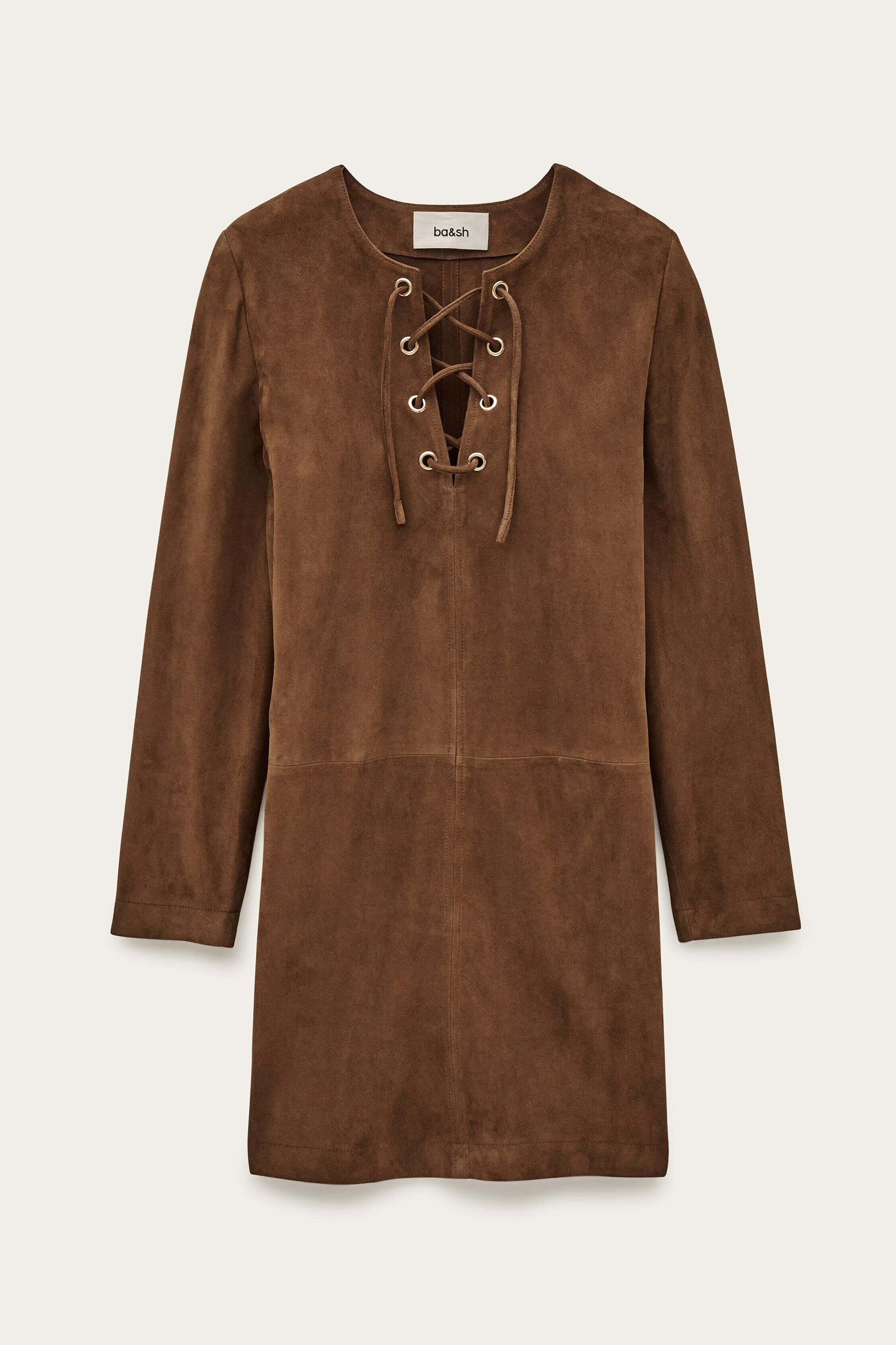 Suede Mini Dress Seda Brown