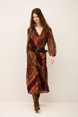 Loose-Fit Midi Dress Oria Red