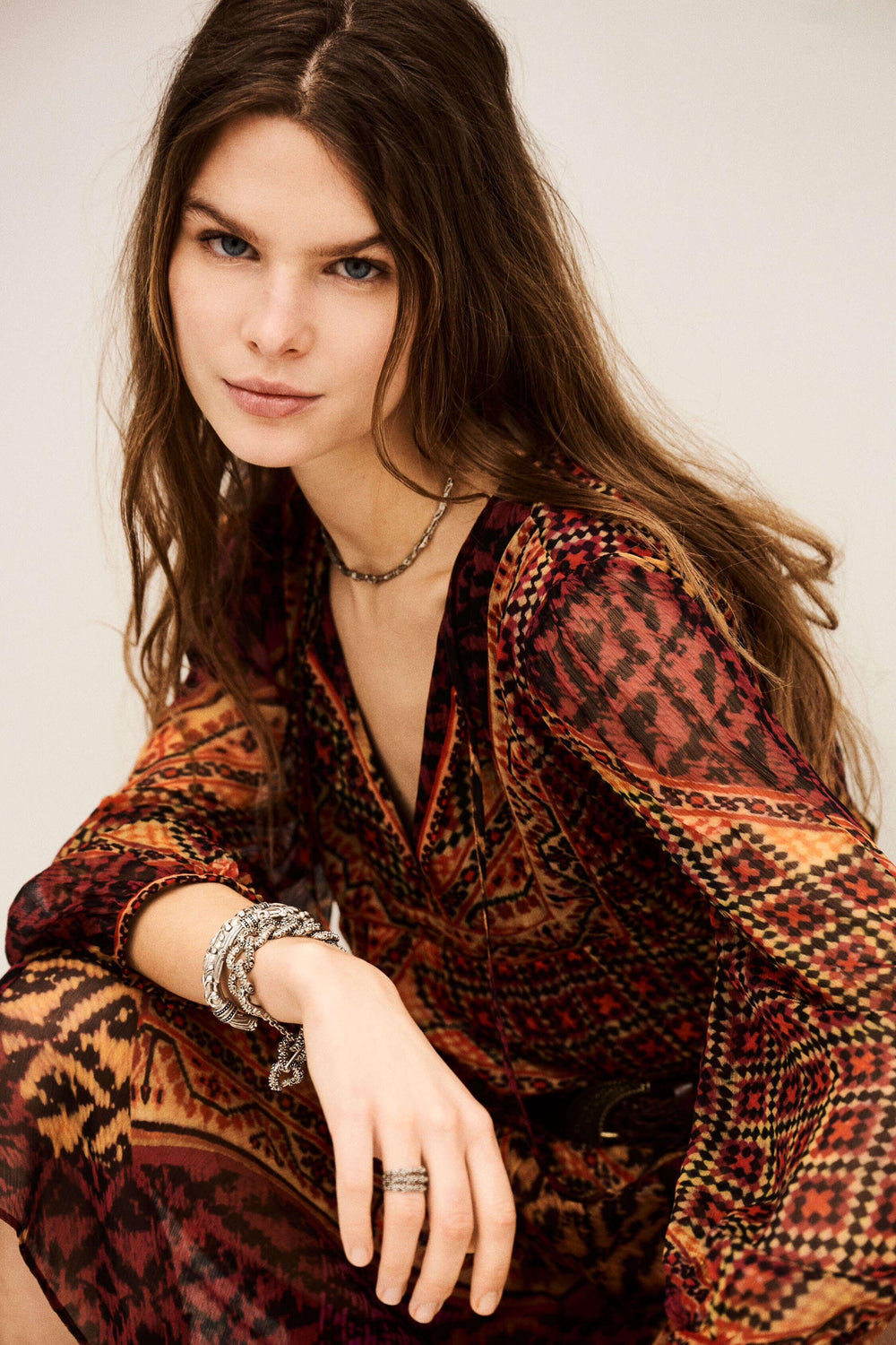 Loose-Fit Midi Dress Oria Red