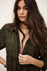 Mini Shirt Dress Rosyna Green
