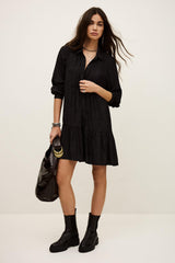 Mini Shirt Dress Rosyna Black