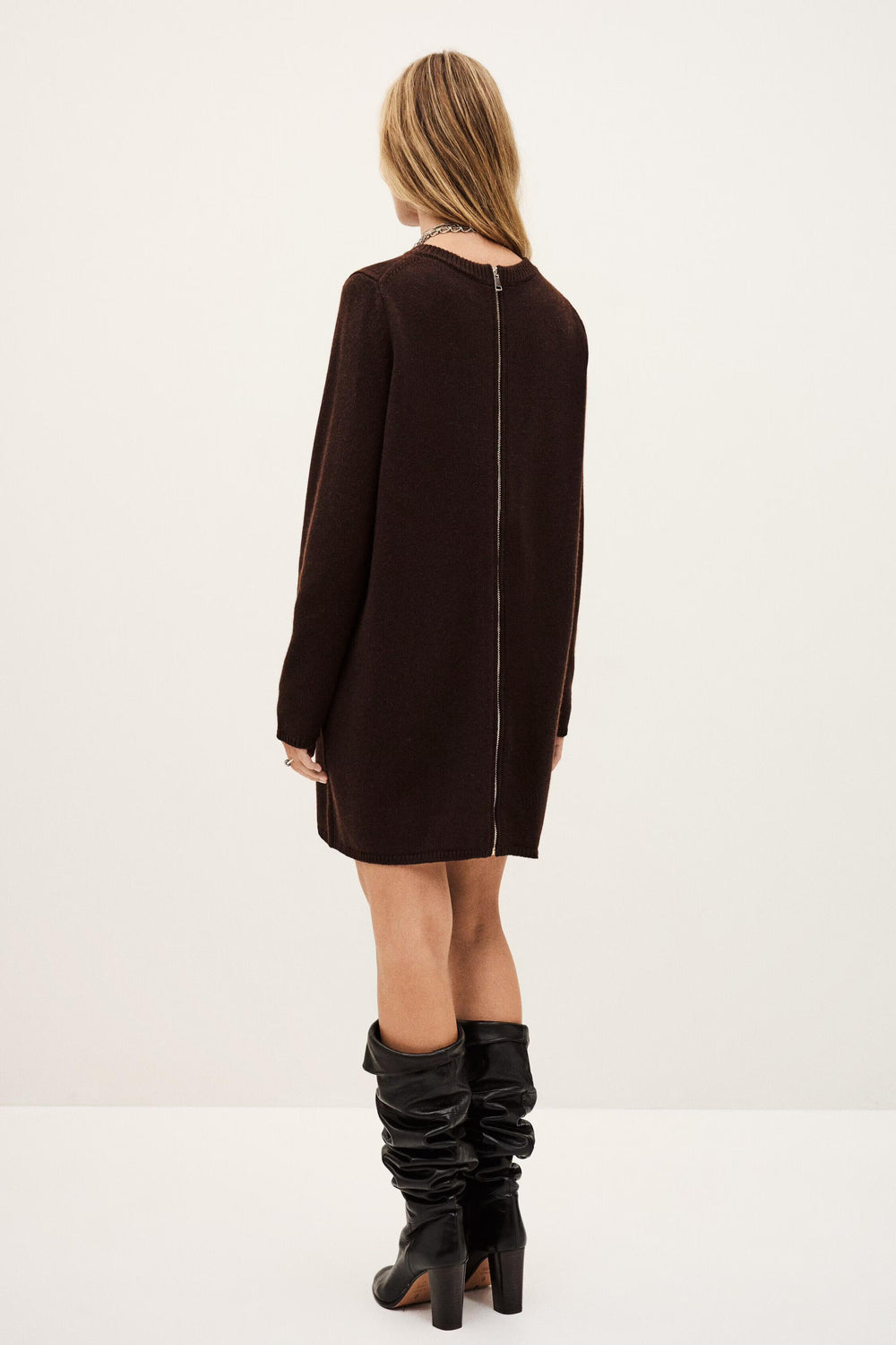Knit Pullover Dress Ates Brown
