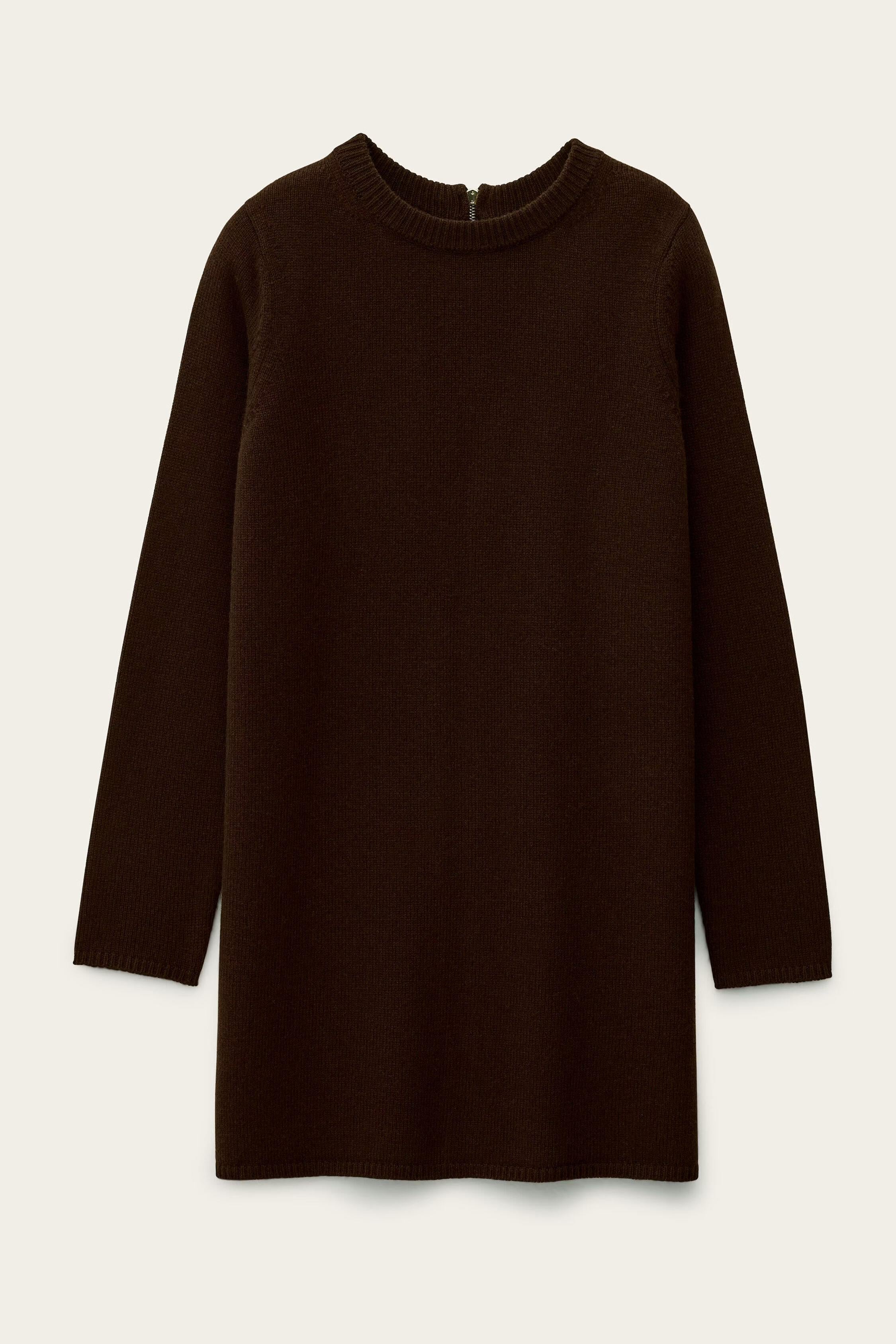Knit Pullover Dress Ates Brown